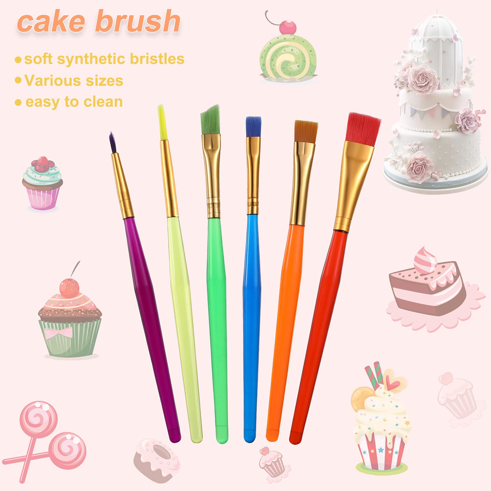 19 Pieces Cake Decorating Tools,Cookie Fondant Modeling Set,Marshmallow Sculpting Brush And Fondant Modeling Tools For Diy Cake